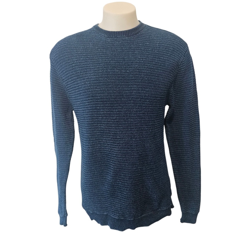 Saturdays NYC  Everyday Horizontal Rib Sweater Men's  Large Color Indigo